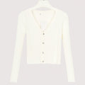 Fitted Womens Cropped Cardigan - Ribbed Knit, Casual