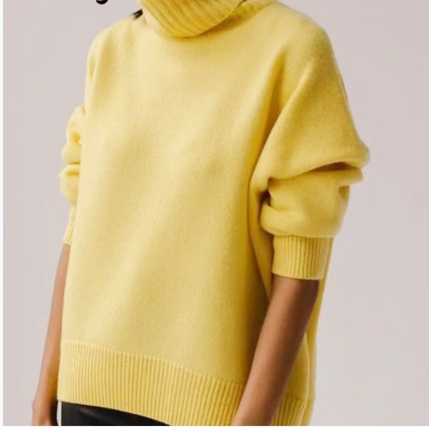 Soft Cozy Women Turtleneck Sweater - Oversized Pullover