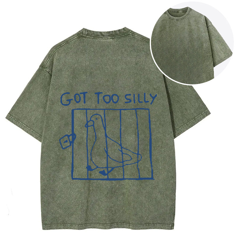 bbb Got Too Silly Meme Back Washed T-Shirt