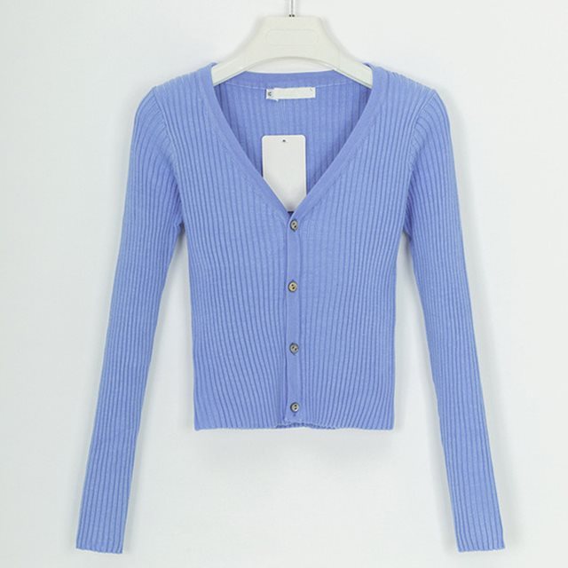 Fitted Womens Cropped Cardigan - Ribbed Knit, Casual