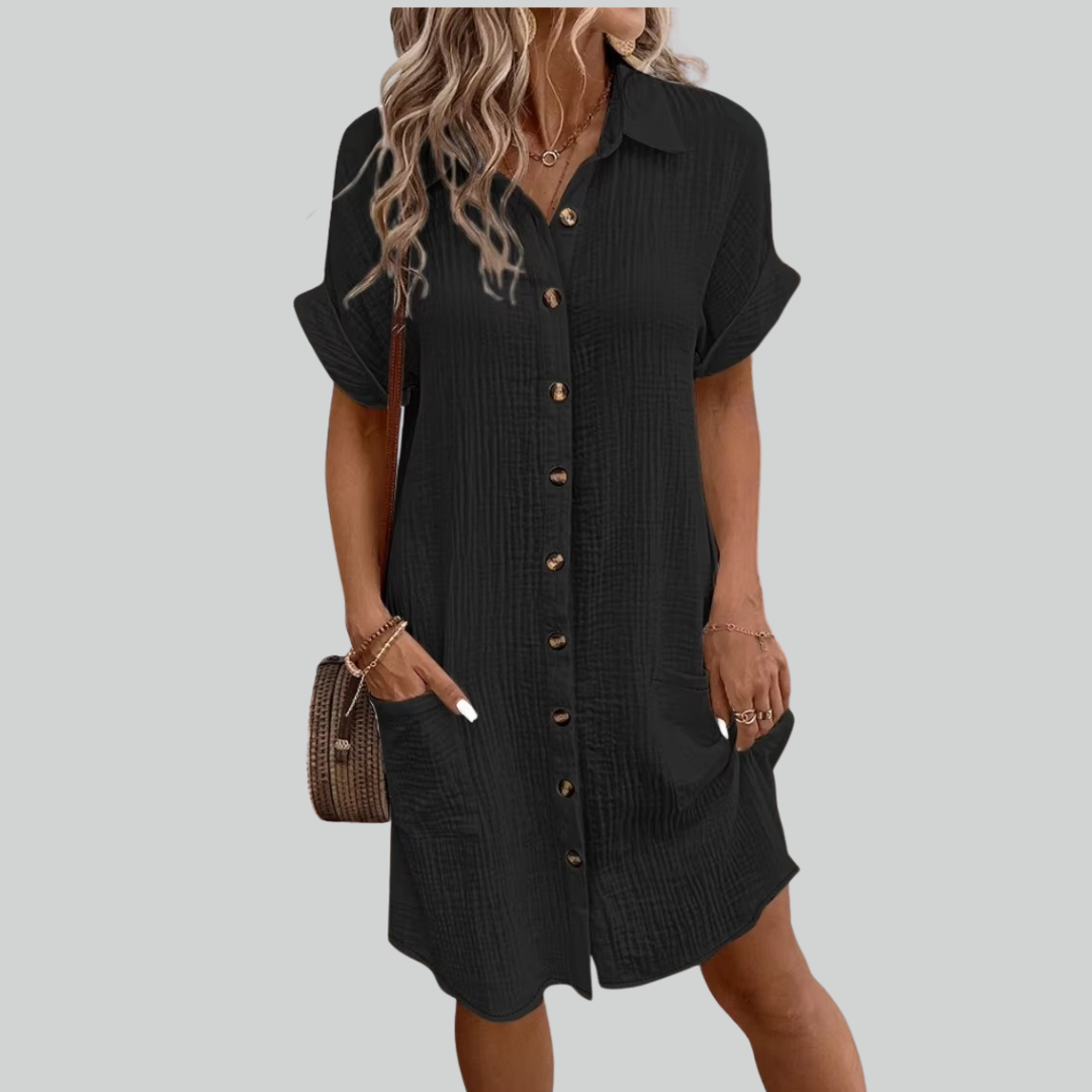 Elegant Shirt Dress for Women - Versatile Office and Casual Wear, Flattering Fit for All-Day Comfort