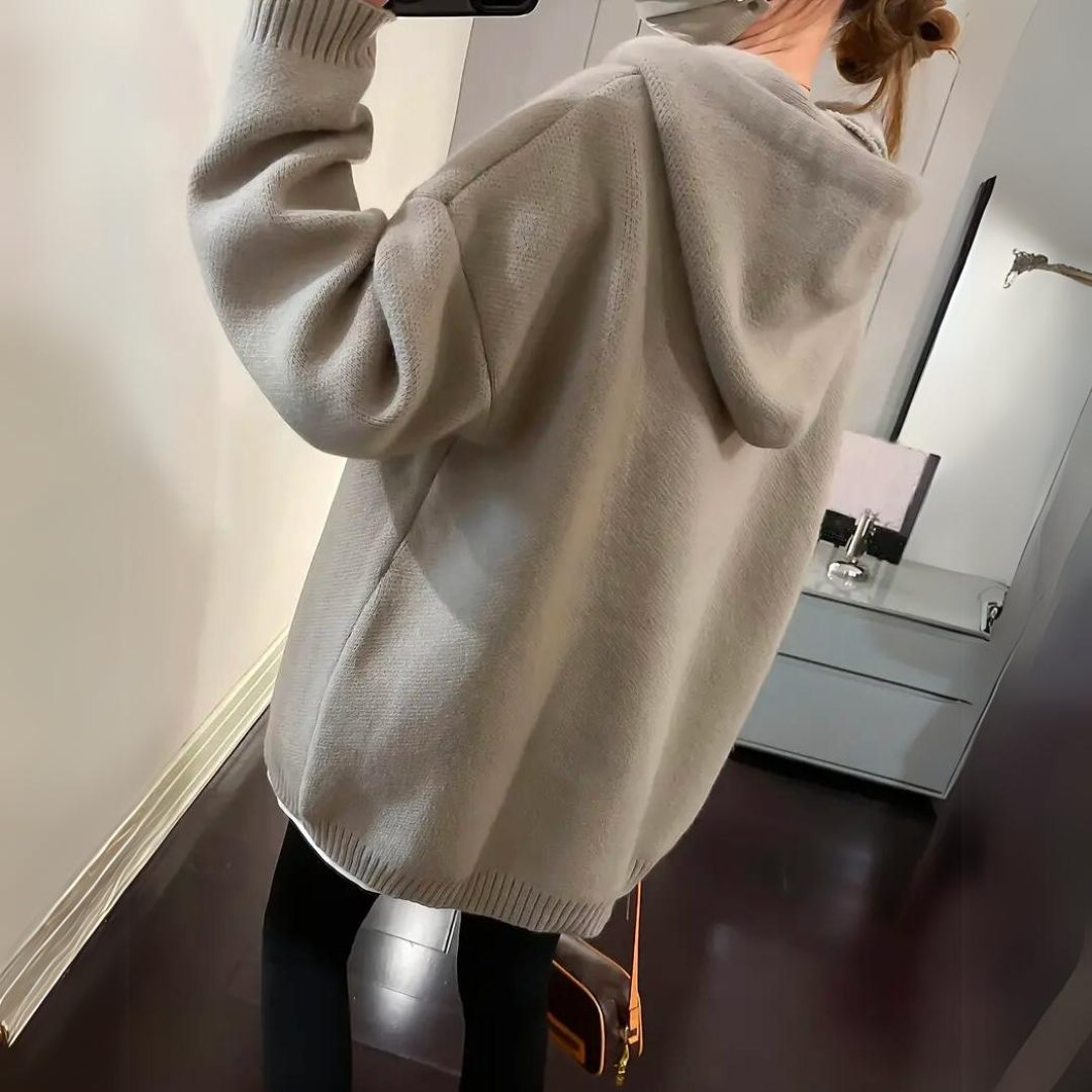 Warm Cozy Women's Oversized Hoodie - Knit, Everyday