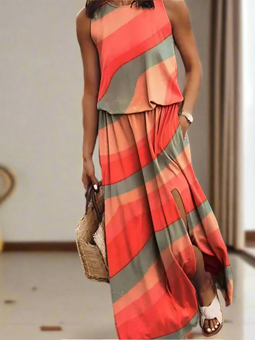 Stylish Floral Sleeveless Womens Dress for Summer - Comfortable Fit, Perfect for Special Occasions and Daily Wear