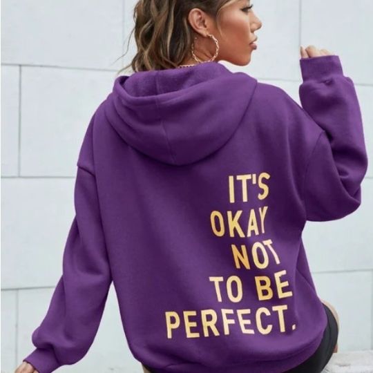 Oversized Damen-Hoodie – Lässiger Schnitt, Rückenaufdruck, Baumwollmischung