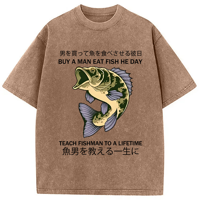bbb Teach A Man To Fish Washed T-Shirt