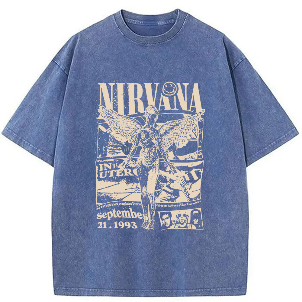 bbb Nirvana In Utero Tour 1993 Washed T-Shirt