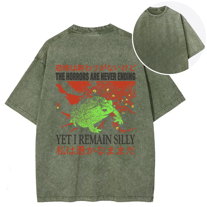 bbb The Horrors are Never Ending Back Washed T-Shirt