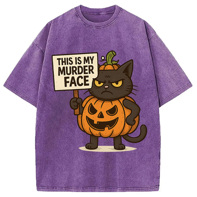 bbb This Is My Murder Face Washed T-Shirt