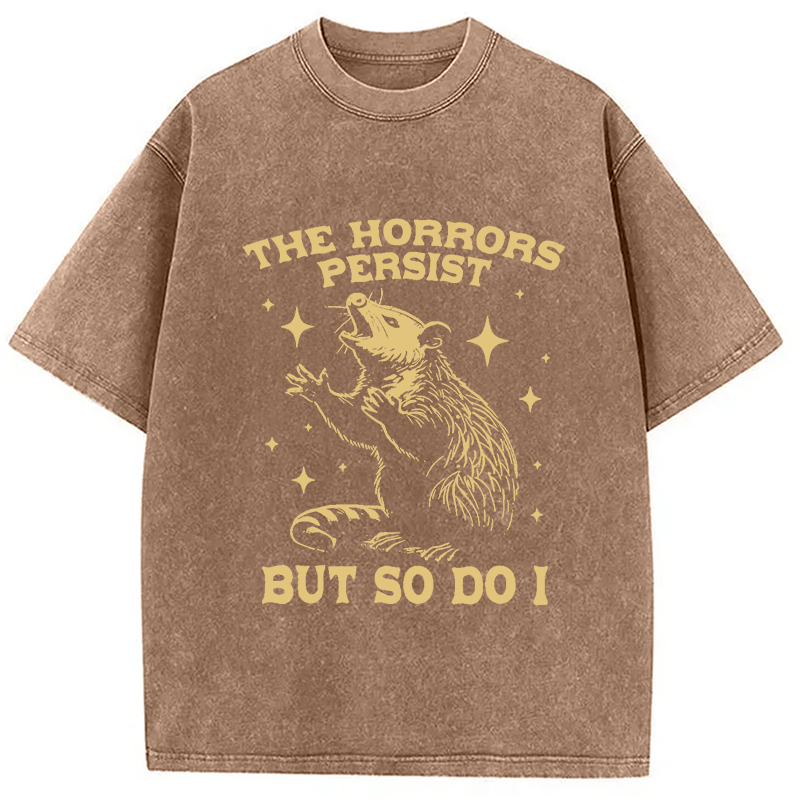 bbb Funny Angry Opossum Possum Washed T-Shirt
