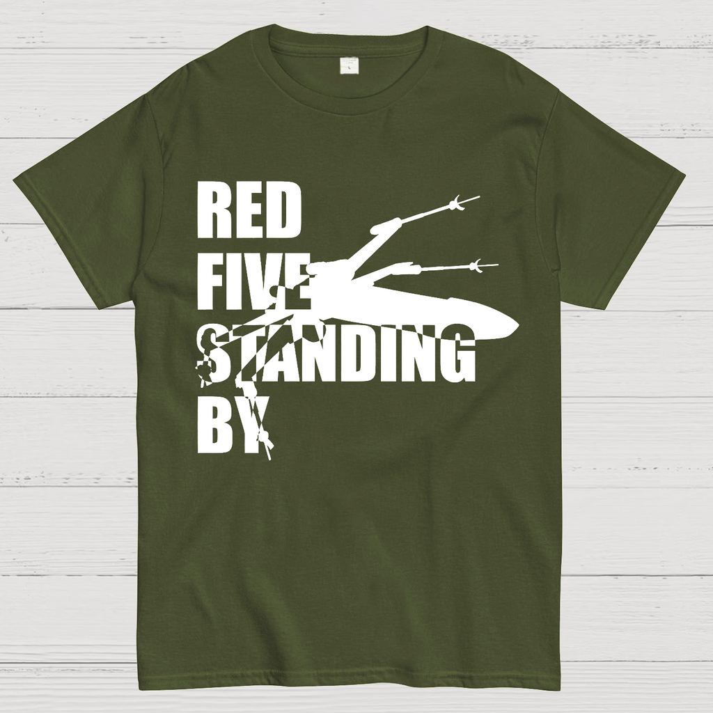 Red Five Standing By Retro  T-Shirt