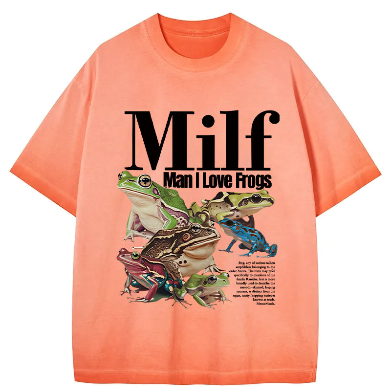 bbb Man I Love Frogs Meme Gradient Washed T-Shirt