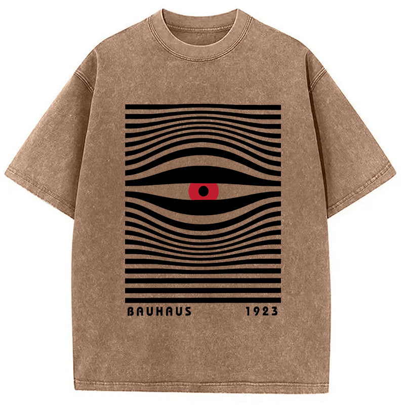 bbb Geometric Eyes Printed Washed T-Shirt