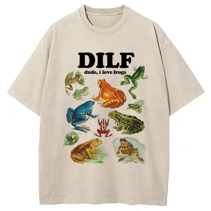 bbb Dude I Love Frog Washed T-Shirt