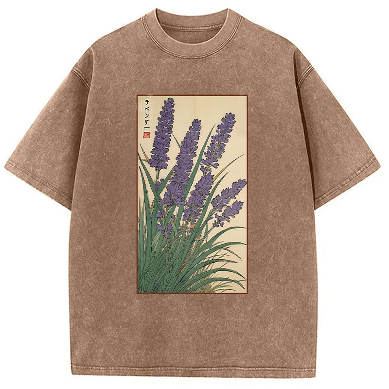 bbb Lavender Ukiyo-e Japanese Washed T-Shirt