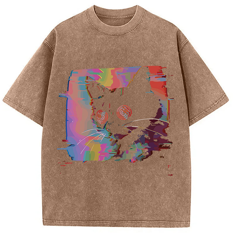 bbb Glitch Cat Washed T-Shirt