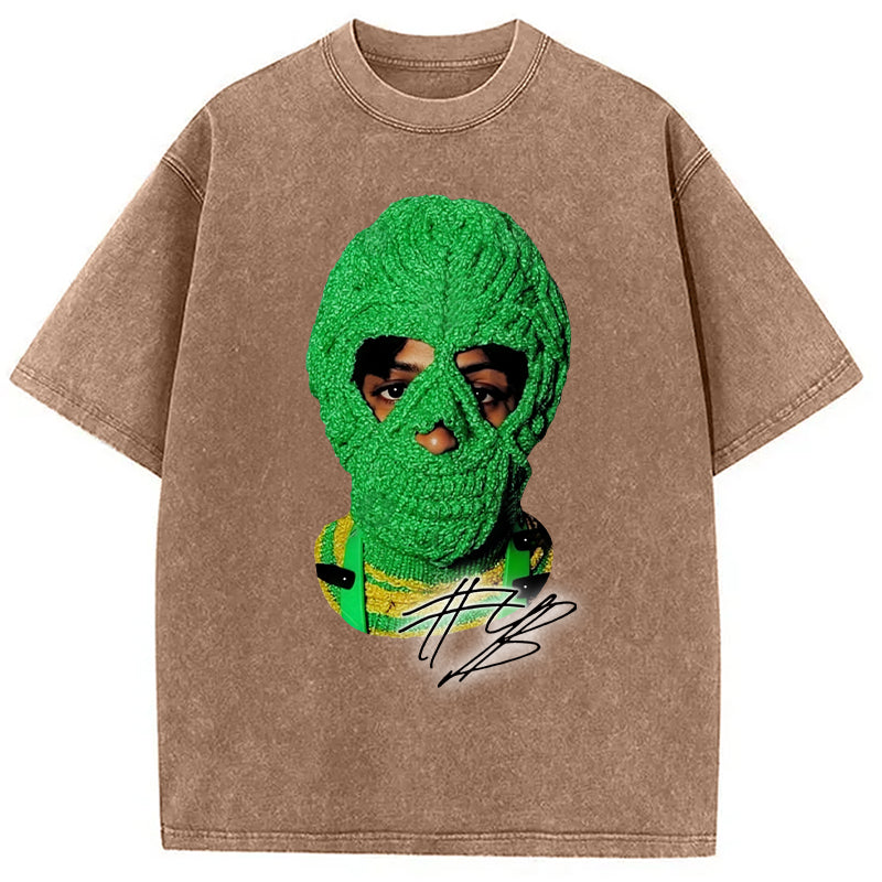 bbb NBA Youngboy Big Face Masa Washed T-Shirt
