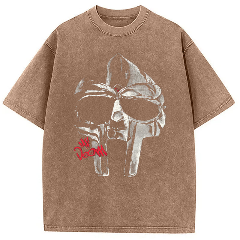bbb Mf DOOM Halftone Illustration Washed T-Shirt