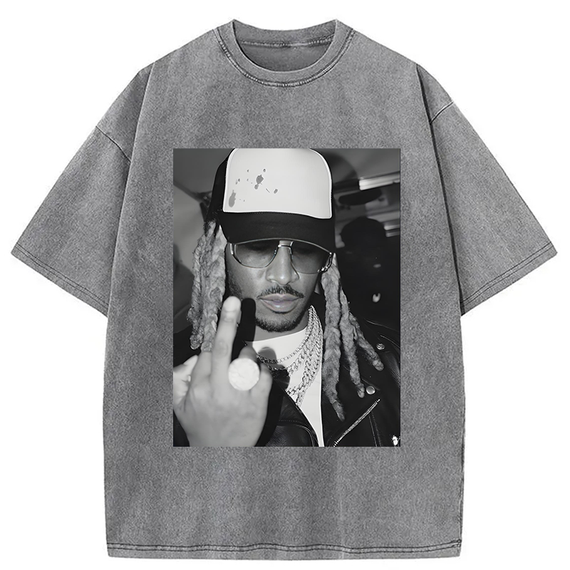 bbb Retro Future Hiphop Rapper Washed T-Shirt
