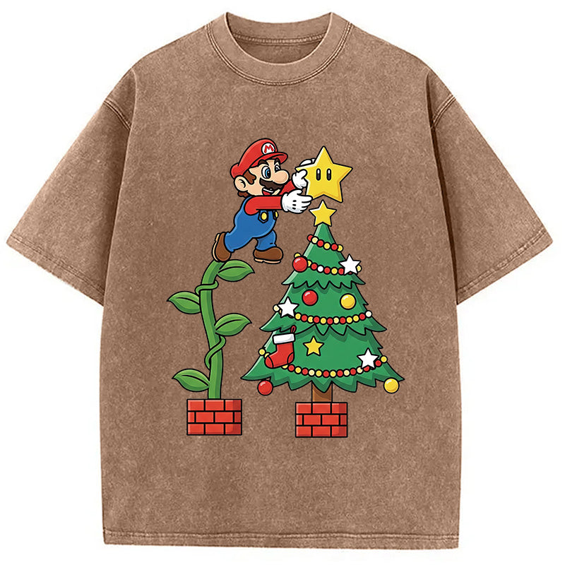 bbb Super Mario Christmas Washed T-Shirt