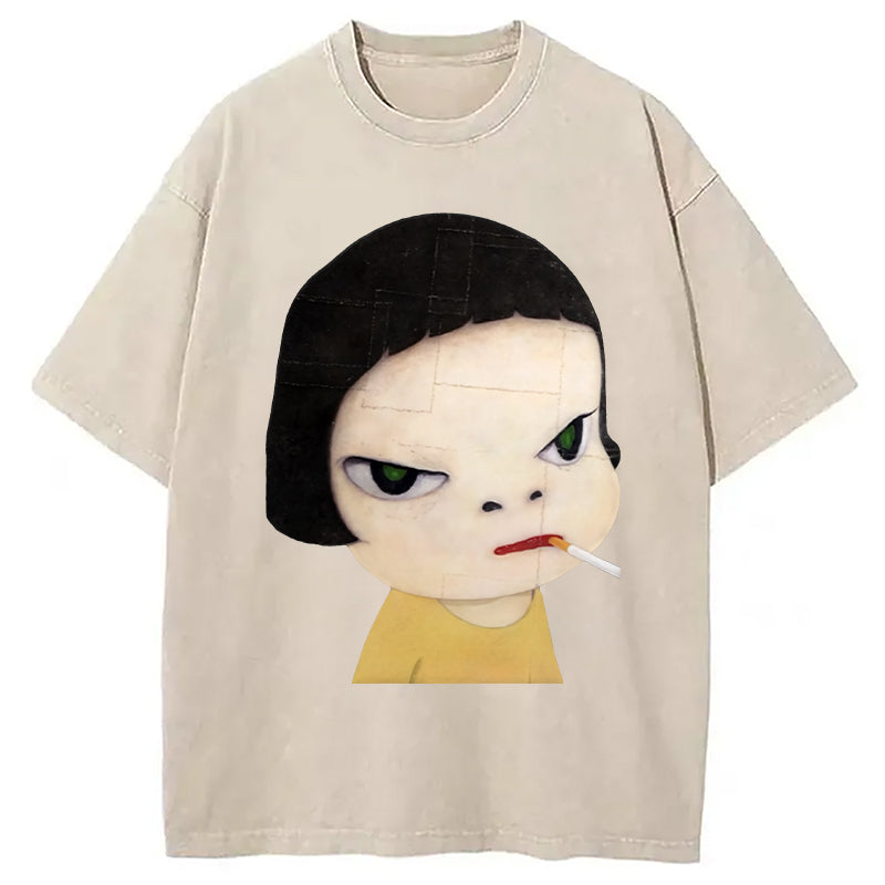 bbb Too Young To Die Smoking Girl Washed T-Shirt