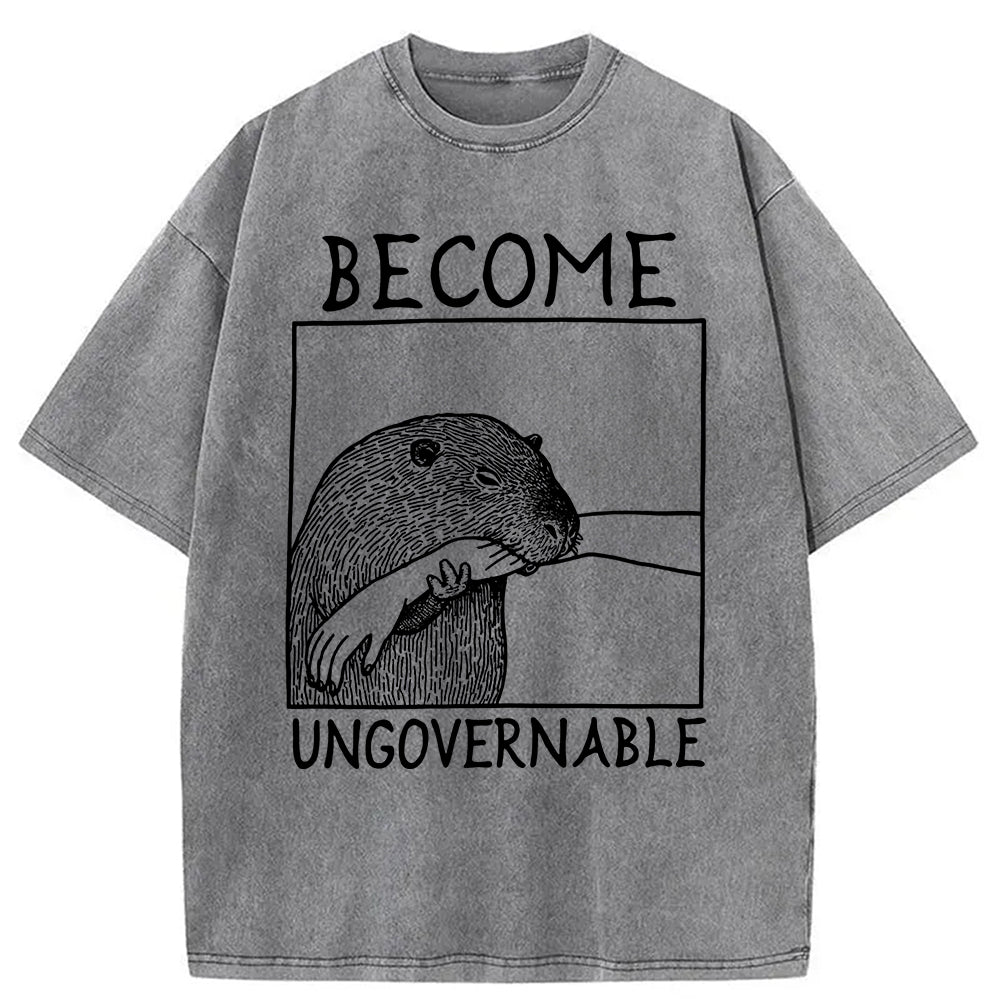 bbb Become Ungovernable Capybara Bites People Washed T-Shirt