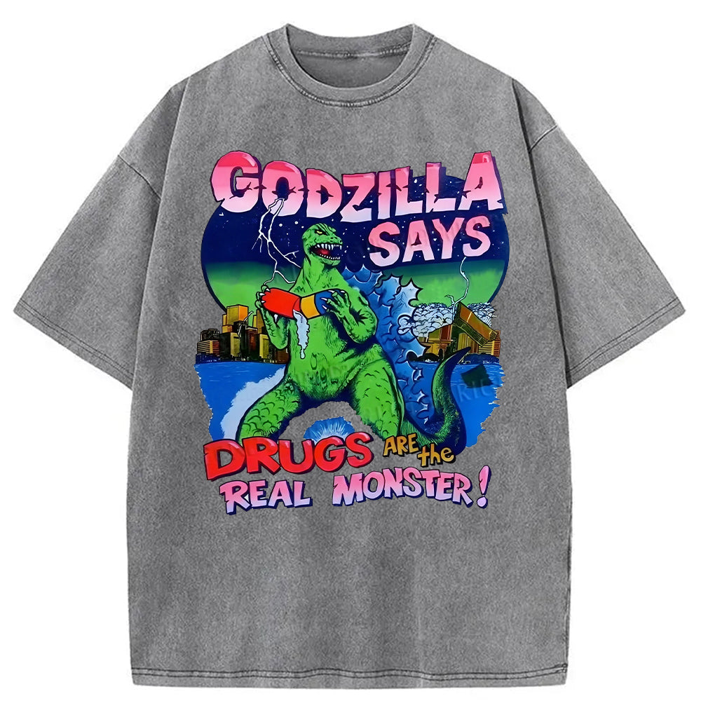 bbb Godzilla Says Washed T-Shirt
