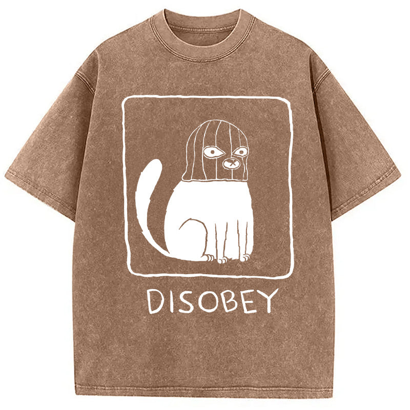 bbb Disobey Cat Washed T-Shirt