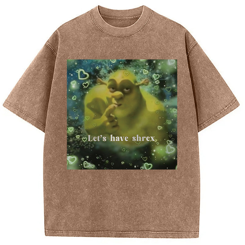 bbb Let's Have Shrex Ironic Funny Washed T-Shirt