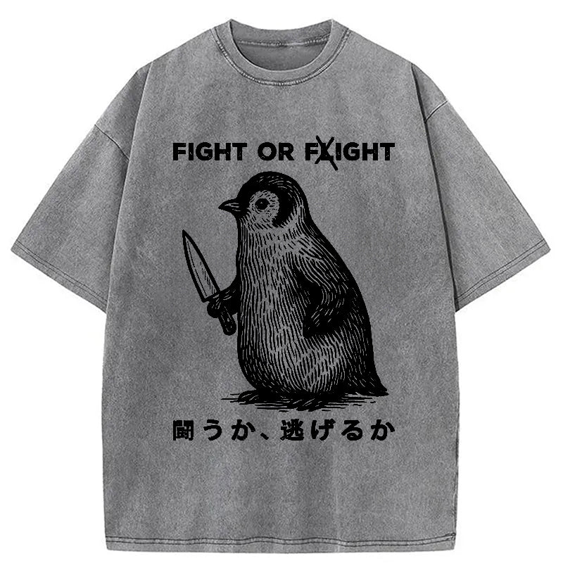 bbb Funny Fight Or Flight Washed T-Shirt