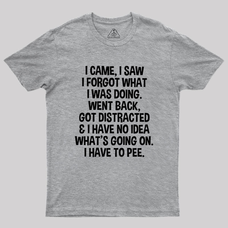 I Came I Saw I Forgot What I Was Doing  T-Shirt