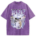 bbb Huh Cat Chonky Ben Meme Washed T-Shirt