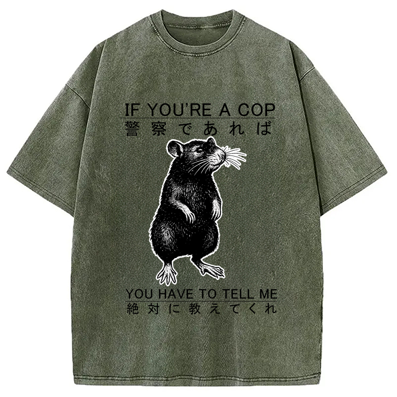 bbb If You're A Cop Japanese Rat Washed T-Shirt
