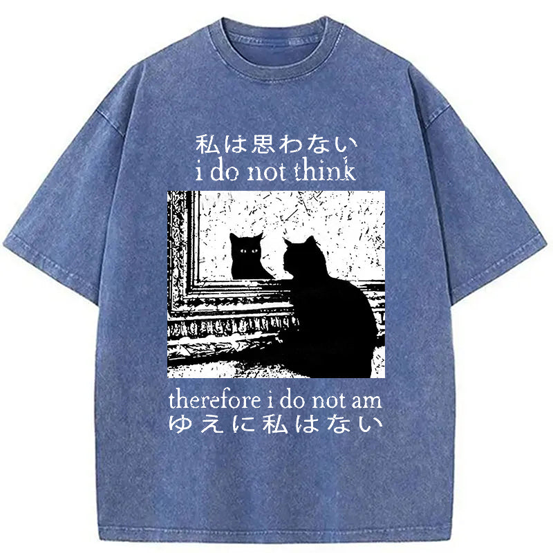 bbb Thinking Cat Washed T-Shirt
