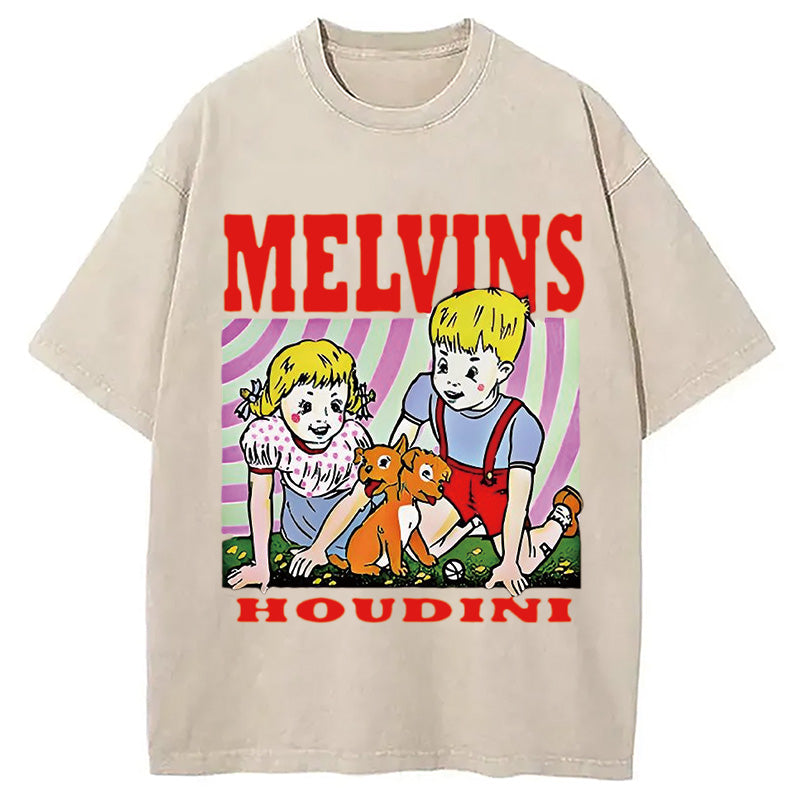bbb Melvins Houdini Metal Rock Band Washed T-Shirt