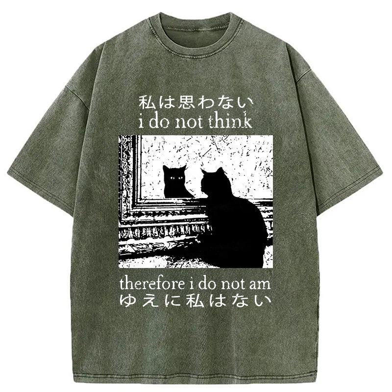 bbb Thinking Cat Washed T-Shirt