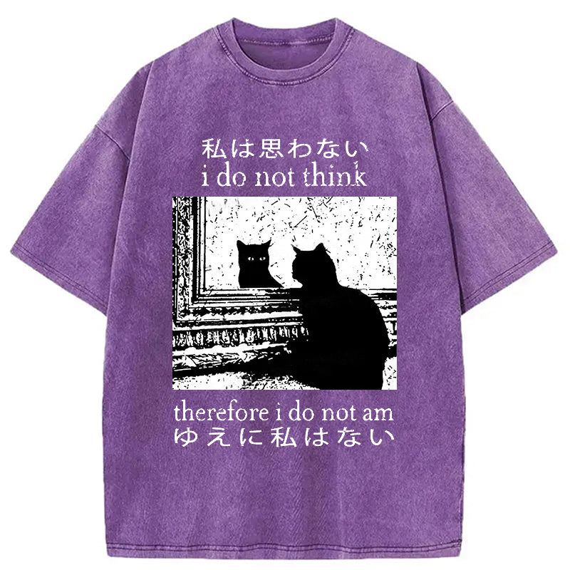 bbb Thinking Cat Washed T-Shirt