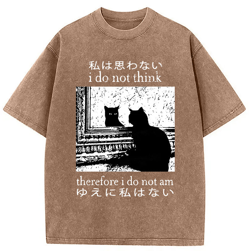 bbb Thinking Cat Washed T-Shirt