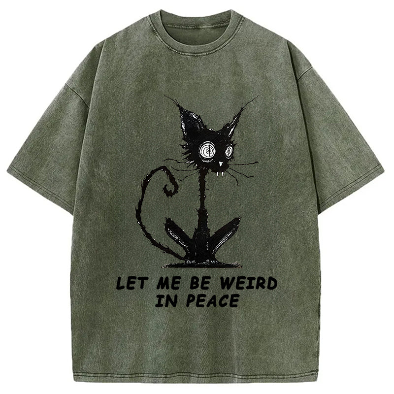 bbb Cat Gradually Became Strange Washed T-Shirt
