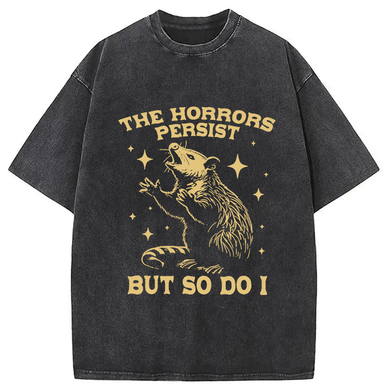 bbb Funny Angry Opossum Possum Washed T-Shirt