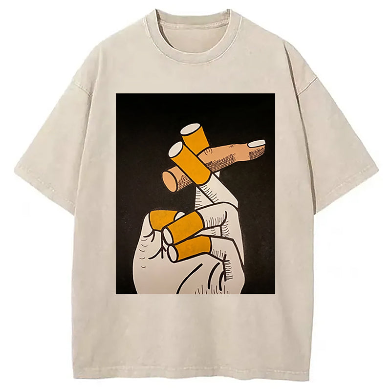 bbb Finger Cigarette Washed T-Shirt