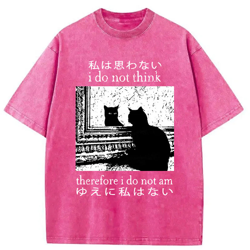 bbb Thinking Cat Washed T-Shirt