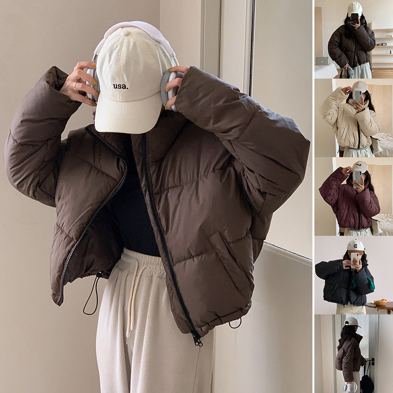 Insulating Women’s Cropped Puffer Coat - Boxy Polyester