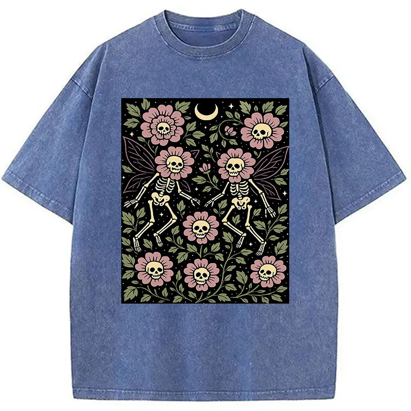 bbb Skeleton Fairy Grunge Washed T-Shirt