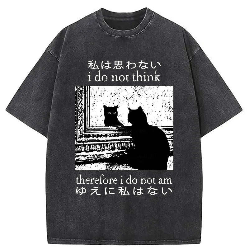 bbb Thinking Cat Washed T-Shirt