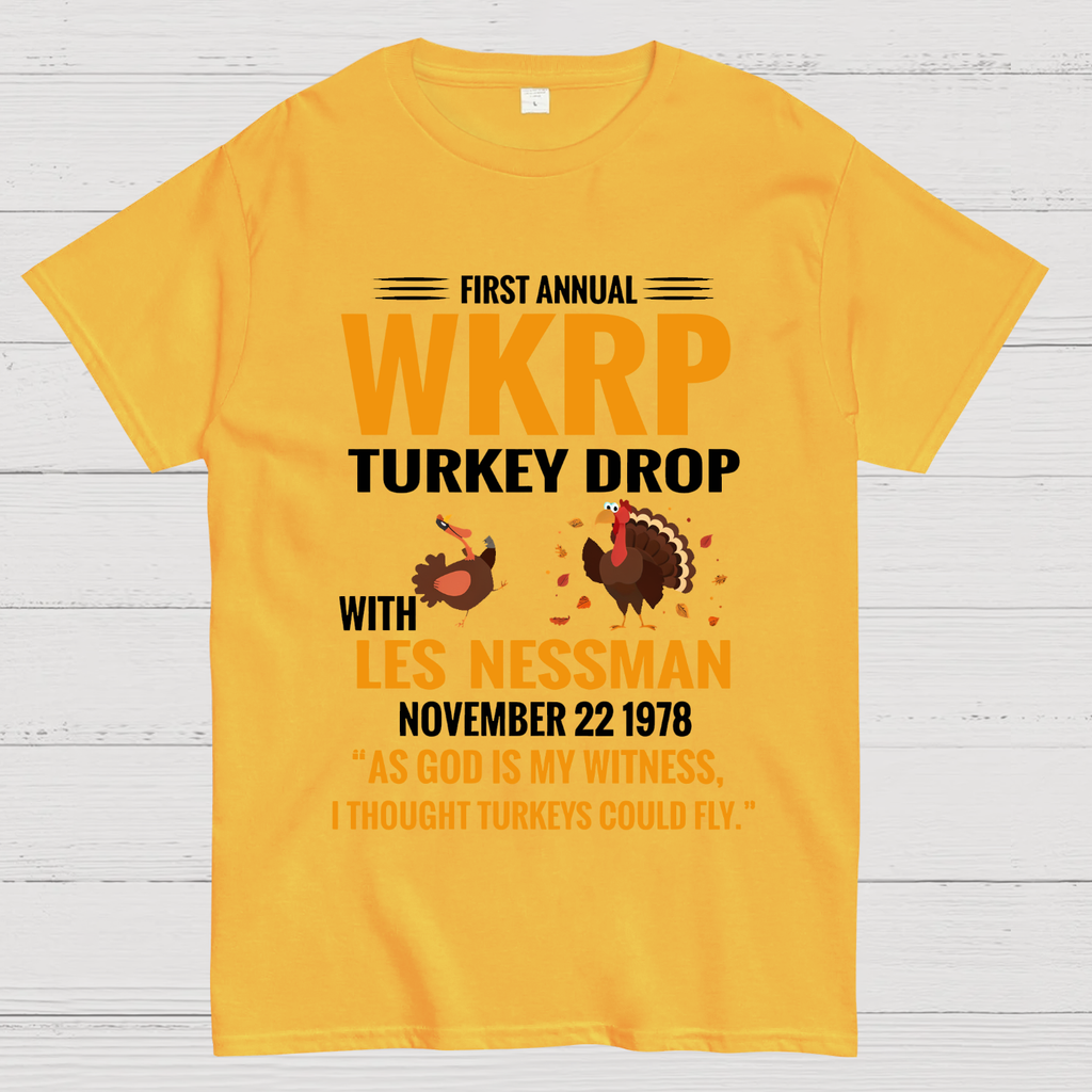 First Annual WKRP Turkey Drop With Les Nessman November 22 1978  T-Shirt