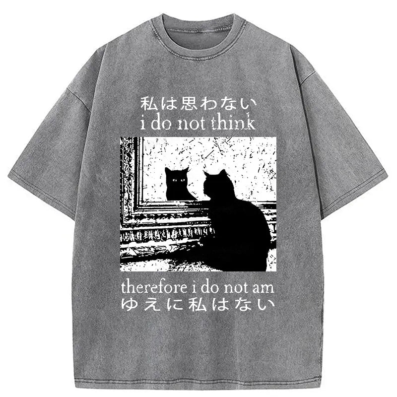 bbb Thinking Cat Washed T-Shirt