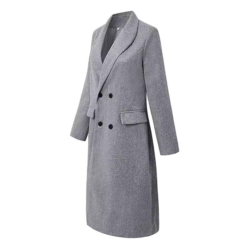 Insulating Women’s Midcoat - Double Breasted, Wool