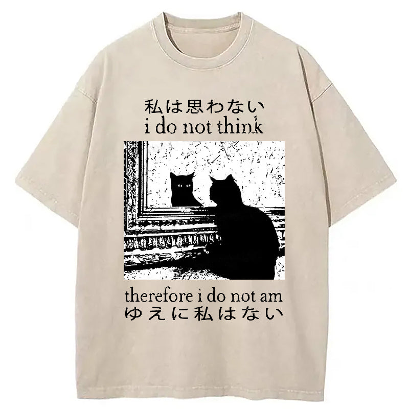 bbb Thinking Cat Washed T-Shirt