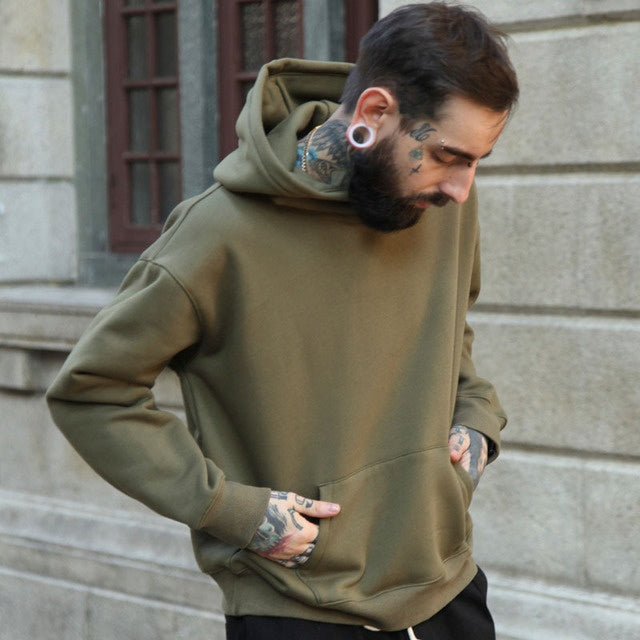 Oversized Unisex-Hoodie in lässiger Passform – kastenförmiger Schnitt, Baumwoll-Layering