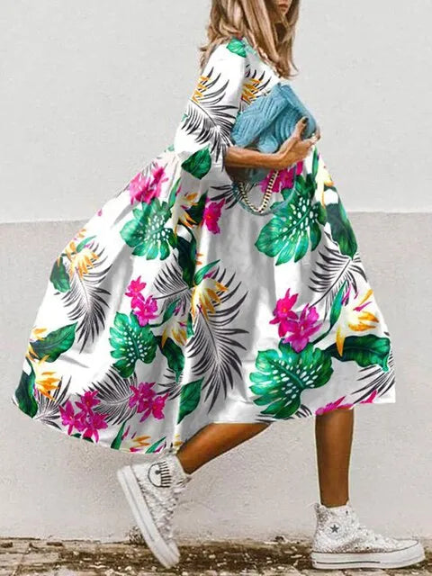 Elegant Women's Summer Dress in Soft Breathable Fabric, Flattering Cut, Knee-Length, Casual and Versatile Style